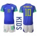 Brasilien Neymar Jr #10 Barnkläder Borta matchtröja till baby VM 2022 Kortärmad (+ Korta byxor) Billigt